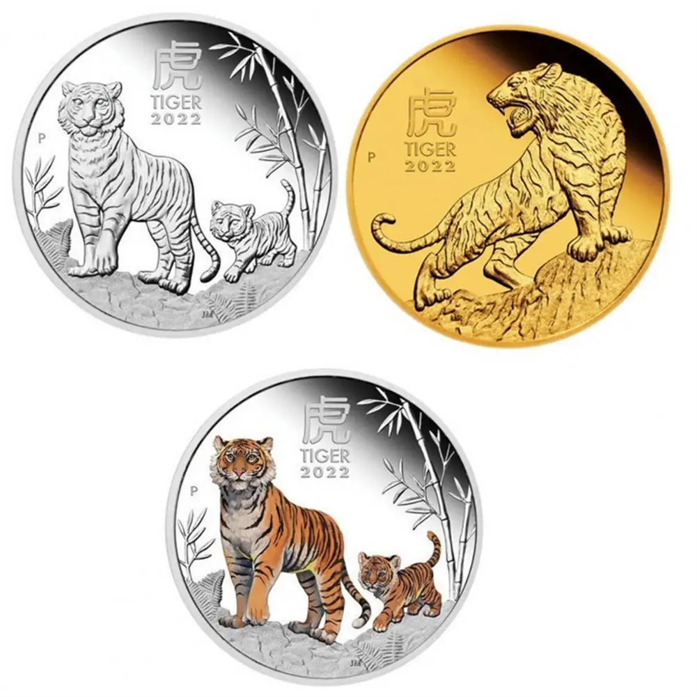 Commemorative Coin 2022 New Australia Zodiac Animal Year of The Tiger Silver Plated Coin 1 Oz Painted Medals Craft Collection
Commemorative Coin 2022 New Australia Zodiac Animal Year of The Tiger Silver Plated Coin 1 Oz Painted Medals Craft Collection