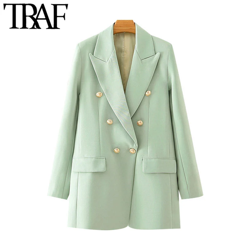 TRAF Women 2020 Fashion Office Wear Double Breasted Blazer Coat Vintage Long Sleeve Pockets Female Outerwear Chic Tops
TRAF Women 2020 Fashion Office Wear Double Breasted Blazer Coat Vintage Long Sleeve Pockets Female Outerwear Chic Tops