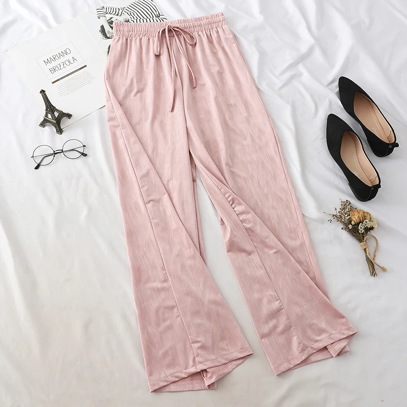 2019 New summer High waist wide Nine pants female solid color elastic waist tie casual women pants yy359
2019 New summer High waist wide Nine pants female solid color elastic waist tie casual women pants yy359