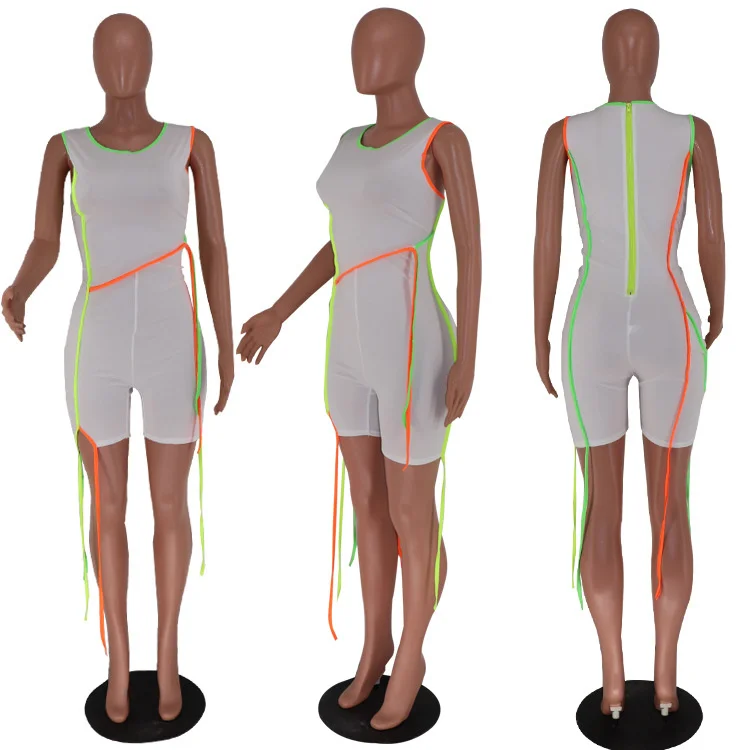 Streetwear Sporty Workout Biker Shorts Playsuit Women Sleeveless Casual Fitness Bodycon Rompers Womens Jumpsuit Body with String 
Streetwear Sporty Workout Biker Shorts Playsuit Women Sleeveless Casual Fitness Bodycon Rompers Womens Jumpsuit Body with String