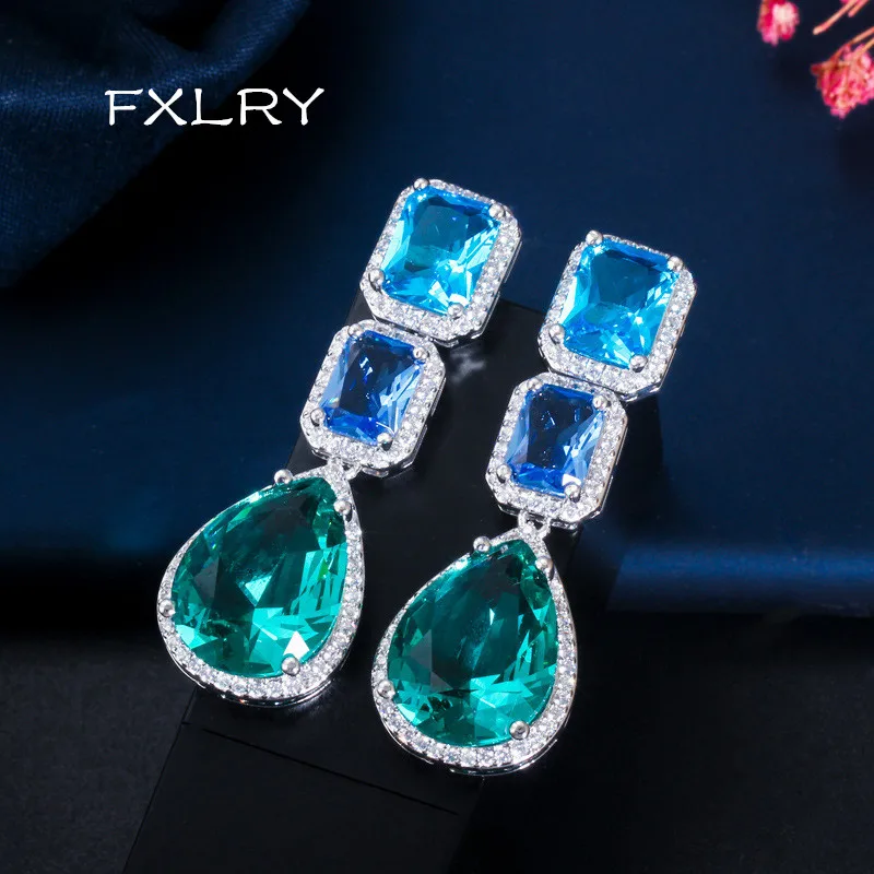 FXLRY Gorgeous Fashion Cubic Zirconia Big Long Water Drop Blue Crystal Earrings For Women Jewelry Accessories
FXLRY Gorgeous Fashion Cubic Zirconia Big Long Water Drop Blue Crystal Earrings For Women Jewelry Accessories