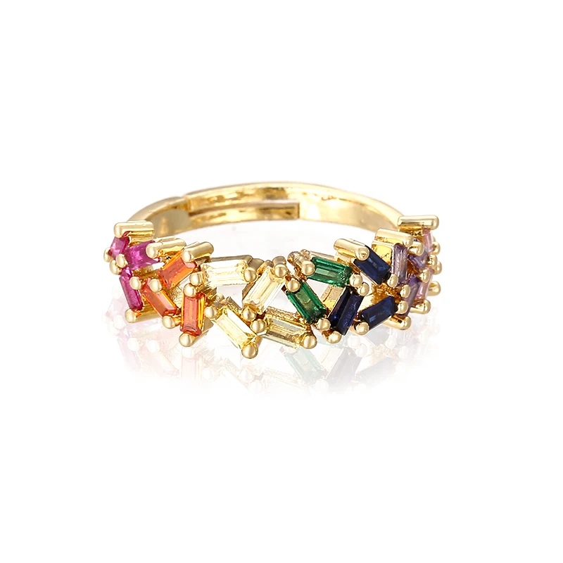 high quality Women's gold cz ring adjustable rainbow ring zircons colorful crystal copper ring jewelry gift for woman
high quality Women's gold cz ring adjustable rainbow ring zircons colorful crystal copper ring jewelry gift for woman