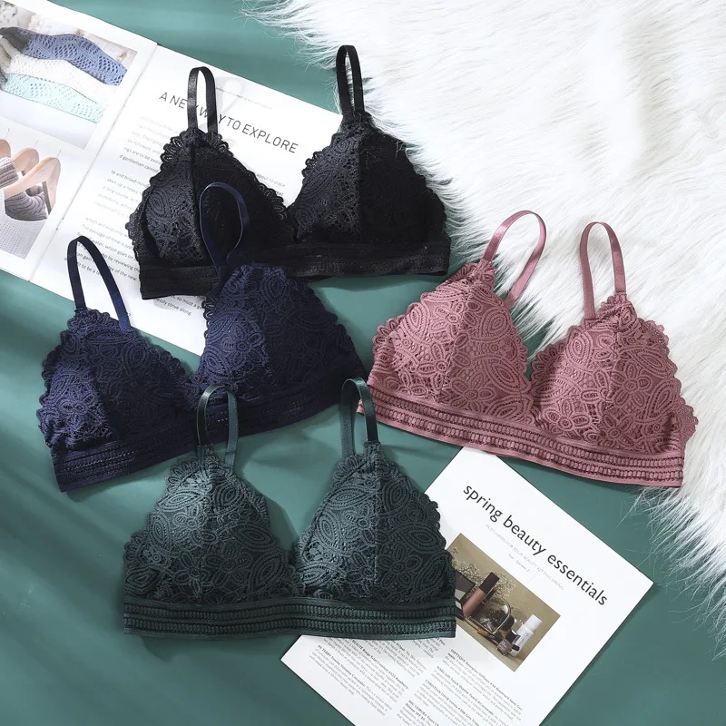Sexy Lace Bras for Women Triangle Cup Bralette Lingerie Wireless Push Up Bralette Seamless Underwear Mujer Brassiere
Sexy Lace Bras for Women Triangle Cup Bralette Lingerie Wireless Push Up Bralette Seamless Underwear Mujer Brassiere