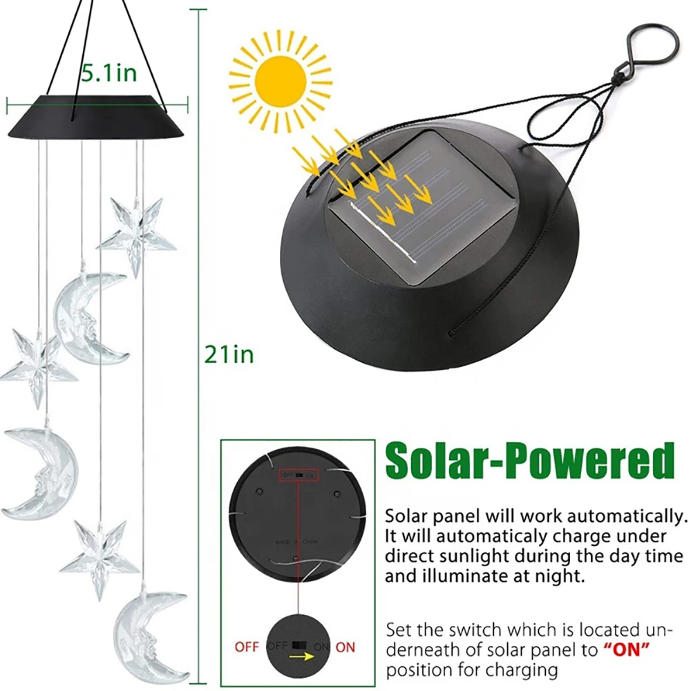 Solar Wind Chimes Wind Chimes Outdoor Color Changing Mobile LED Outdoor Mobile Hanging Patio Light Porch Deck Garden Decor
Solar Wind Chimes Wind Chimes Outdoor Color Changing Mobile LED Outdoor Mobile Hanging Patio Light Porch Deck Garden Decor