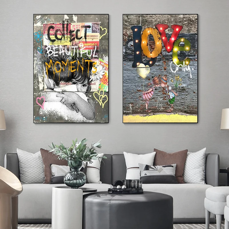 Banksy Graffiti Kid Love Canvas Wall Art Prints Abstract Kiss and Hug Poster Wall Art Picture Print Canvas Home Decoration
Banksy Graffiti Kid Love Canvas Wall Art Prints Abstract Kiss and Hug Poster Wall Art Picture Print Canvas Home Decoration