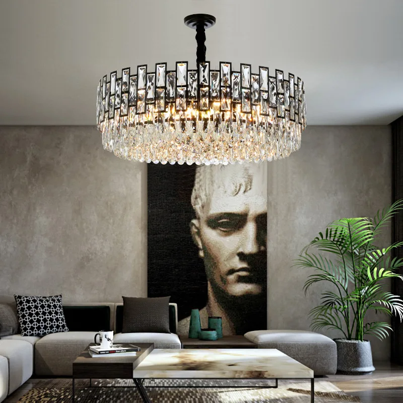 Modern Black Chandelier For Living Room Luxury Crystal Indoor Handing Lamp Large Round Led Chain Home Decoration Light Fixture
Modern Black Chandelier For Living Room Luxury Crystal Indoor Handing Lamp Large Round Led Chain Home Decoration Light Fixture