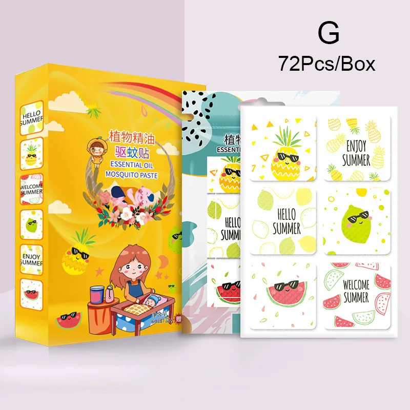 72pcs/box Mosquito Repellent Stickers Patches Cartoon Pure Plant Essential Oil Stickers for Baby Kid SP99
72pcs/box Mosquito Repellent Stickers Patches Cartoon Pure Plant Essential Oil Stickers for Baby Kid SP99