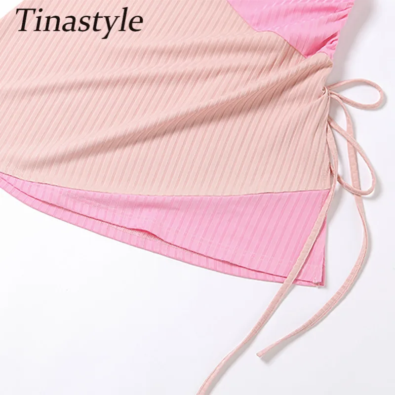 Tinastyle Patchwork Short Drawstring Summer Dress Women Strapless Backless Bodycon Party Dresses Streetwear Casual Club Dresses
Tinastyle Patchwork Short Drawstring Summer Dress Women Strapless Backless Bodycon Party Dresses Streetwear Casual Club Dresses