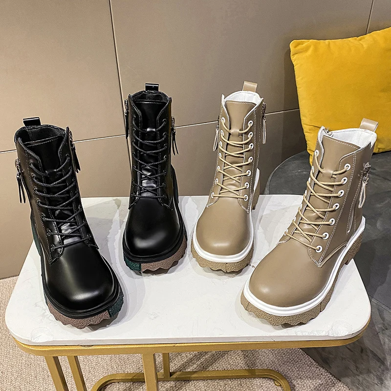 Мотоциклетные ботинки Rimocy из искусственной кожи для женщин, модные ботильоны на молнии и квадратном каблуке, женские ботинки на платформе с... 
Мотоциклетные ботинки Rimocy из искусственной кожи для женщин, модные ботильоны на молнии и квадратном каблуке, женские ботинки на платформе с...