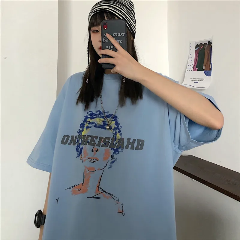 Американская винтажная новинка, Летняя женская одежда, модные футболки оверсайз с абстрактным принтом и круглым вырезом, свободные футболк...
Американская винтажная новинка, Летняя женская одежда, модные футболки оверсайз с абстрактным принтом и круглым вырезом, свободные футболк...