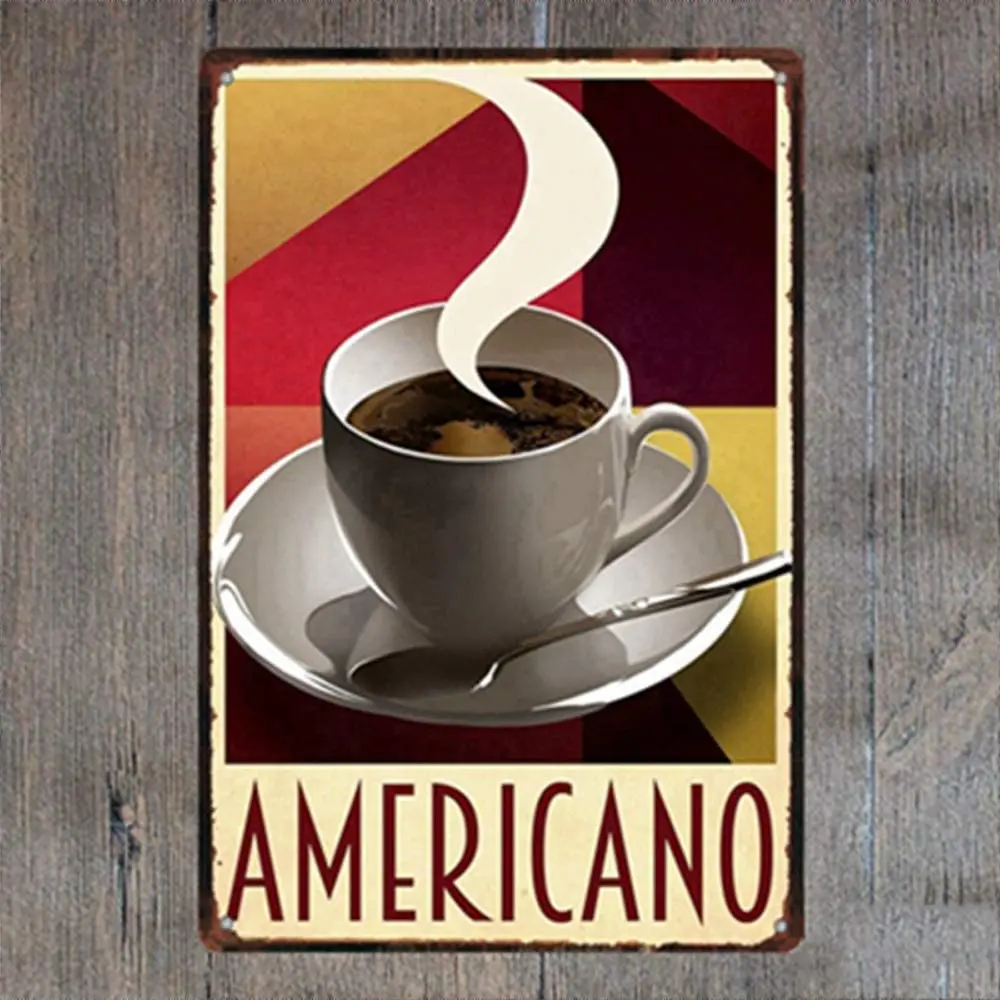 Retro Design Coffee Tin Metal Wall Art Signs, Americano Thick Tinplate Print Poster Wall Decoration
Retro Design Coffee Tin Metal Wall Art Signs, Americano Thick Tinplate Print Poster Wall Decoration