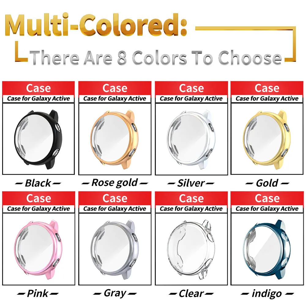 8 Pack Soft Screen Protector Cover for Samsung Galaxy Watch Active 2 1 Case 40mm 44mm Bumper Slim TPU Light Shell Accessories
8 Pack Soft Screen Protector Cover for Samsung Galaxy Watch Active 2 1 Case 40mm 44mm Bumper Slim TPU Light Shell Accessories