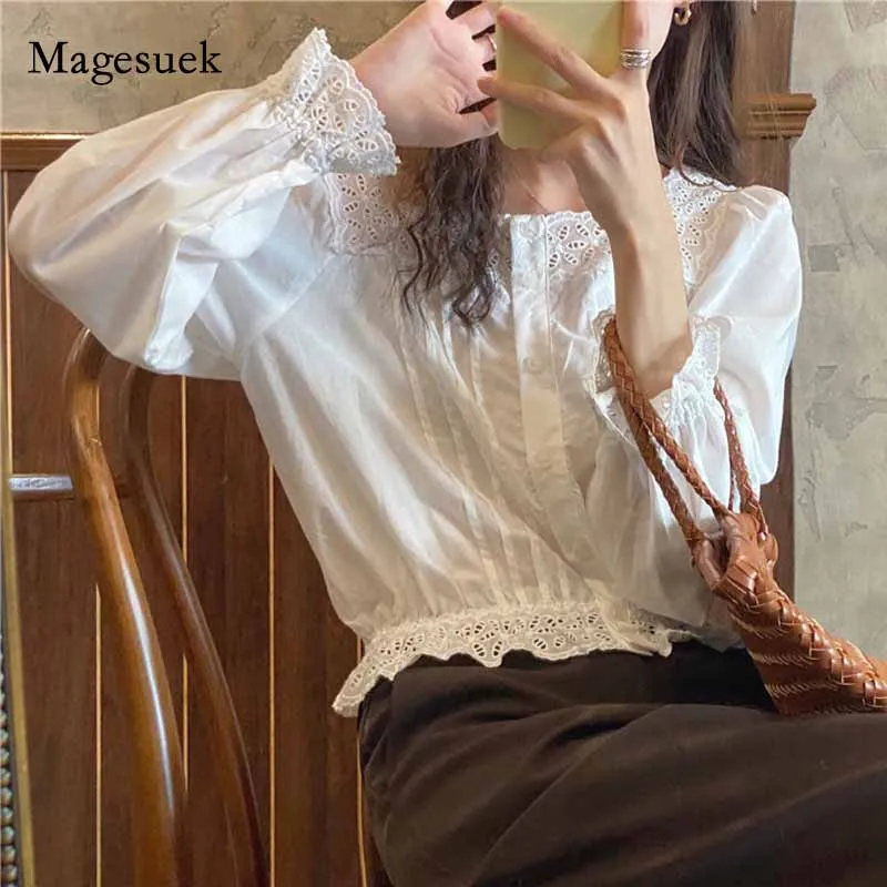 Autumn New Korean Flare Loose Lace White Shirt Long Sleeve Square Collar Slim Blouse for Women Vintage Ropa De Mujer 10960
Autumn New Korean Flare Loose Lace White Shirt Long Sleeve Square Collar Slim Blouse for Women Vintage Ropa De Mujer 10960