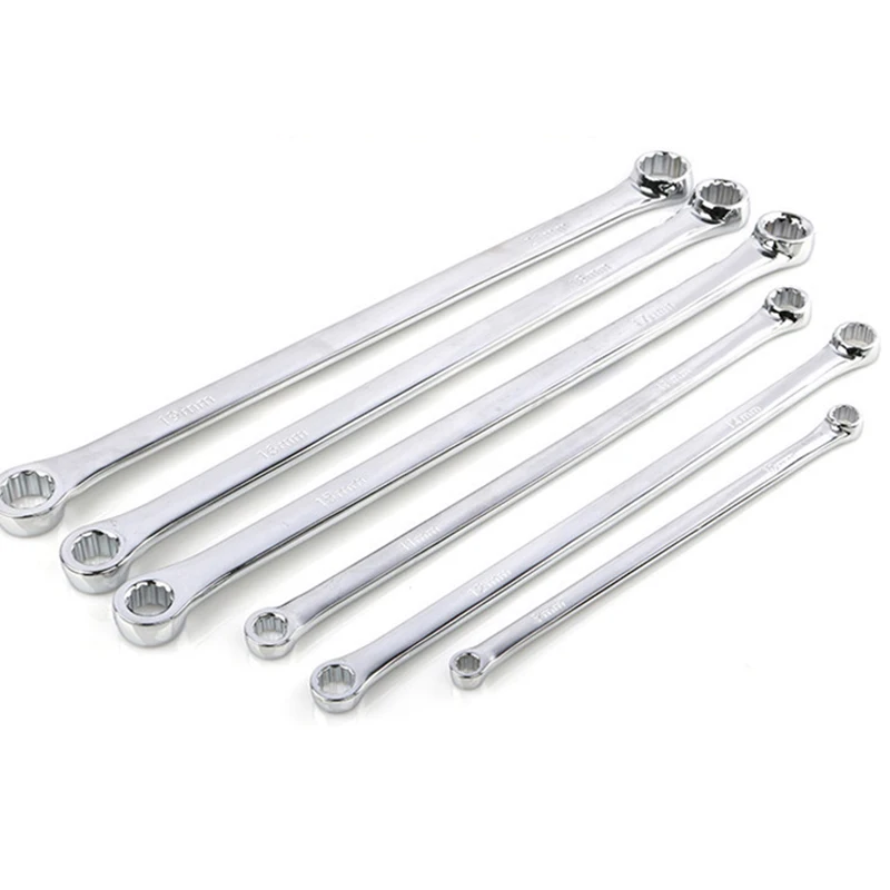 6Pcs/Set 23/40cm Long Metal Double Ring Box End Combination Wrench Chrome Vanadium Steel 8mm - 19mm Ratchet Spanner
6Pcs/Set 23/40cm Long Metal Double Ring Box End Combination Wrench Chrome Vanadium Steel 8mm - 19mm Ratchet Spanner