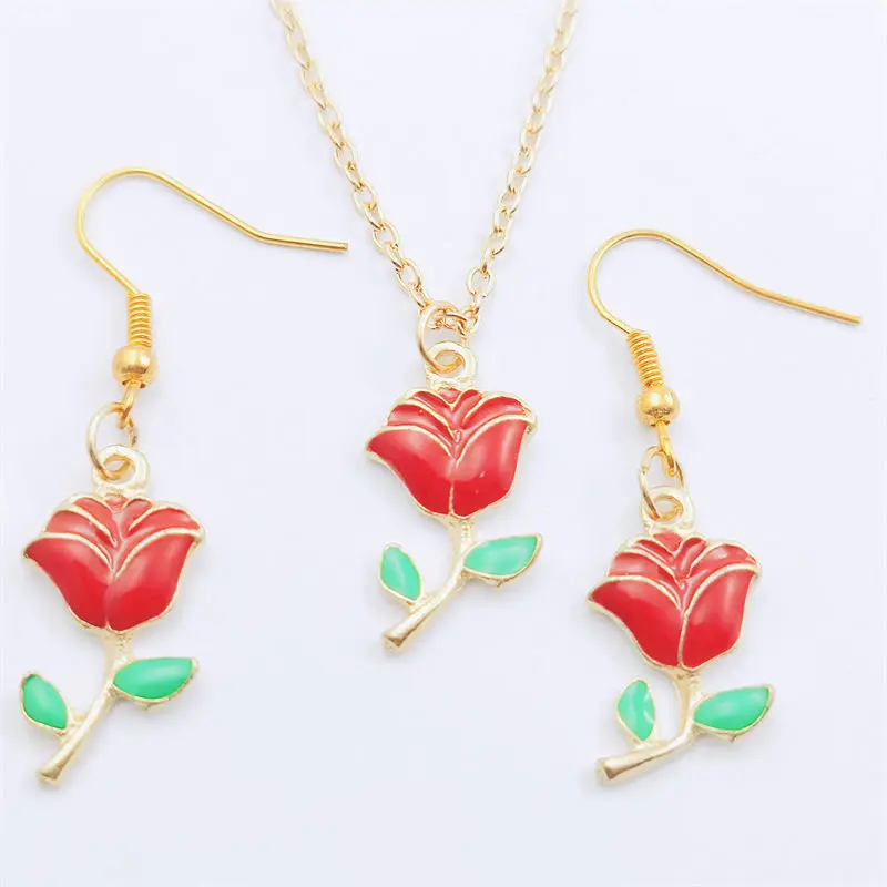 Rose Flower Gold Earring Necklace Sets Jewelry Set Retro Vintage Antique,Fashion Women Christmas Birthday Girl Gift
Rose Flower Gold Earring Necklace Sets Jewelry Set Retro Vintage Antique,Fashion Women Christmas Birthday Girl Gift