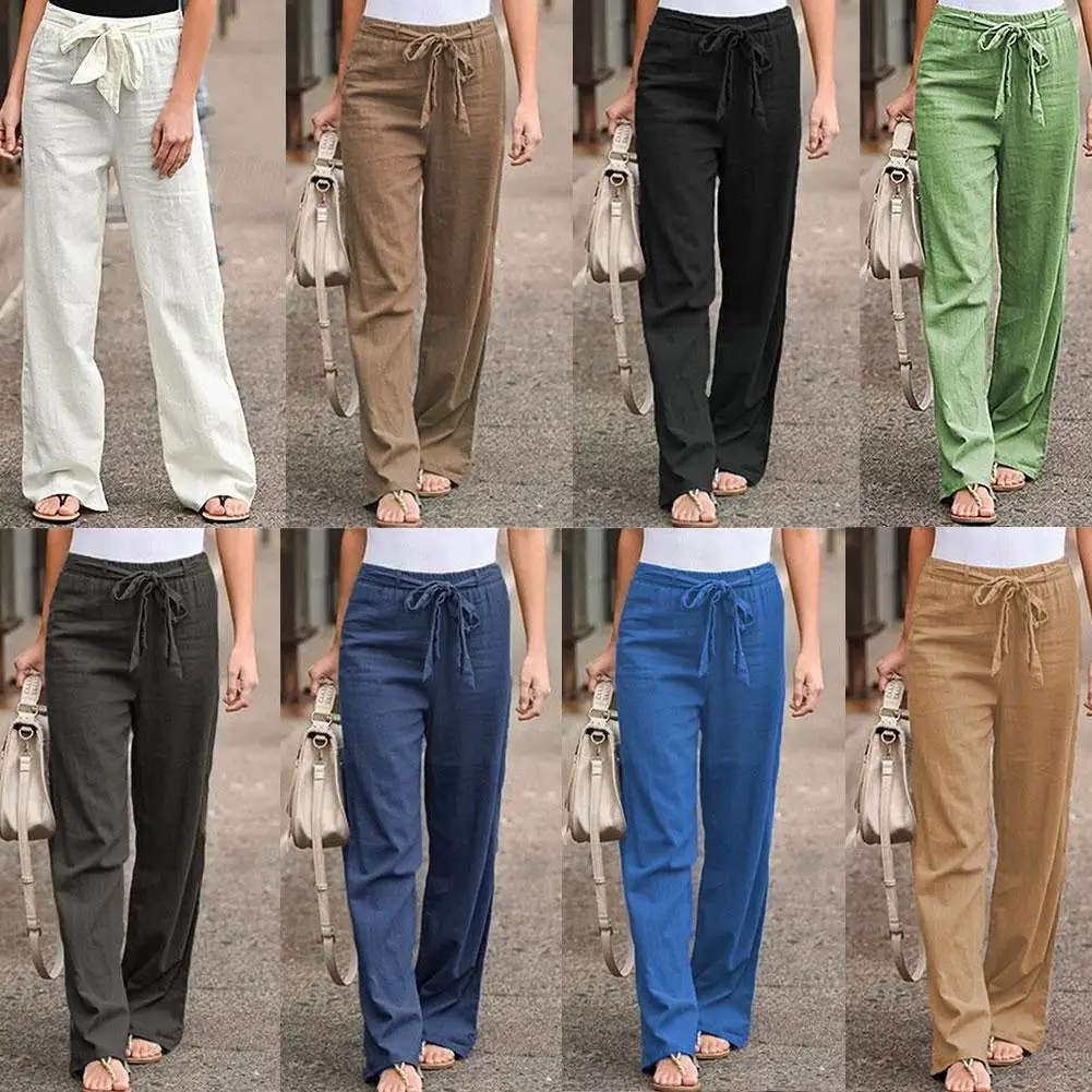 2021 Women's Pants Casual Color Cotton Linen Long Straight Wide Pants Trousers With Leg Harajuku Pants High Waist Belt G4i7
2021 Women's Pants Casual Color Cotton Linen Long Straight Wide Pants Trousers With Leg Harajuku Pants High Waist Belt G4i7