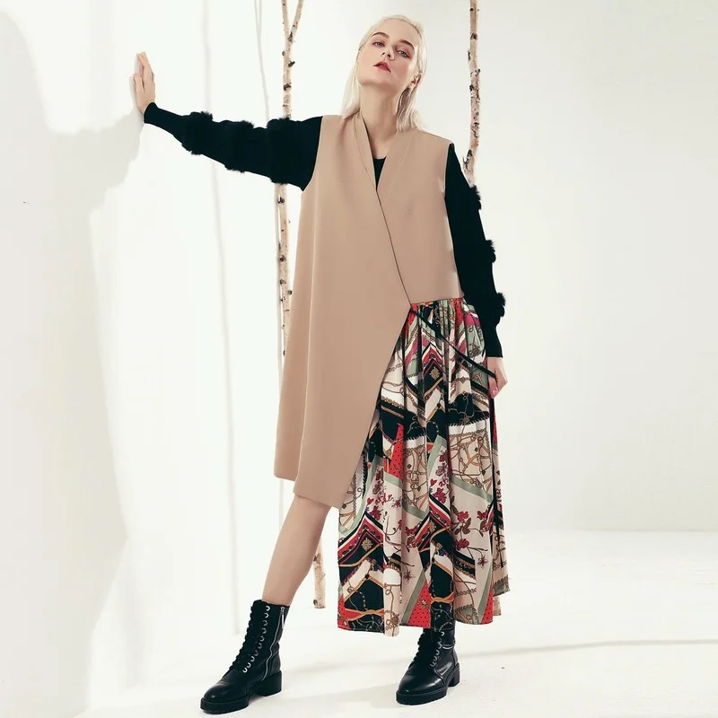 MIOJIOTAXX 2021 Spring and Autumn Simple V-neck Cardigan Irregular Stitching Lace Swing Coat Vest Dress High Street Patchwork
MIOJIOTAXX 2021 Spring and Autumn Simple V-neck Cardigan Irregular Stitching Lace Swing Coat Vest Dress High Street Patchwork