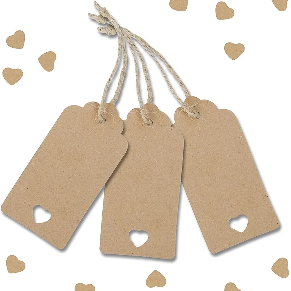 100Pcs Gift Tags Blank Kraft Hang Labels Sign Card With Heart Holes For DIY Crafts Xmas Wedding Party Scrapbooking Party Supplie
100Pcs Gift Tags Blank Kraft Hang Labels Sign Card With Heart Holes For DIY Crafts Xmas Wedding Party Scrapbooking Party Supplie
