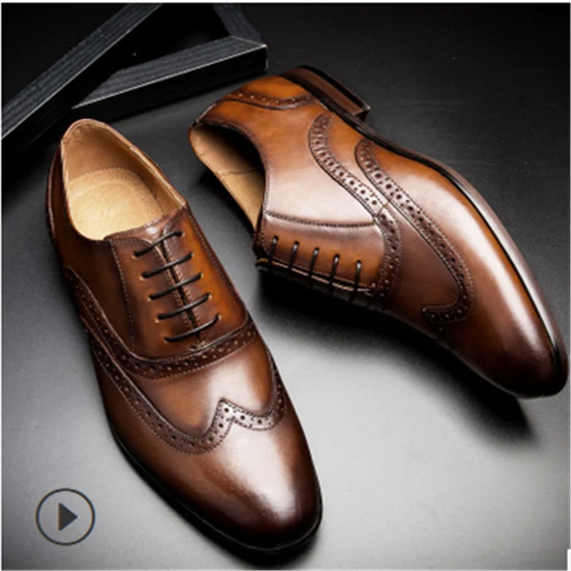Leather men's shoes handmade custom leather shoes top layer cowhide men's shoes business simple leather shoes
Leather men's shoes handmade custom leather shoes top layer cowhide men's shoes business simple leather shoes