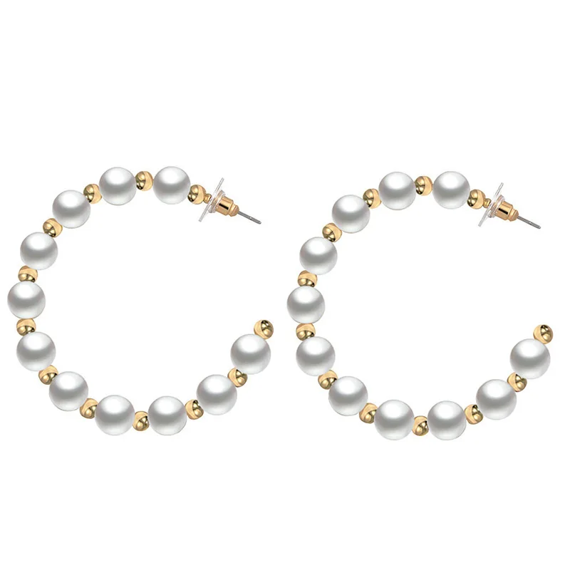 CHENFAN European and American new temperament pearl big earrings for women creative simple metal ball letter C earrings gift
CHENFAN European and American new temperament pearl big earrings for women creative simple metal ball letter C earrings gift