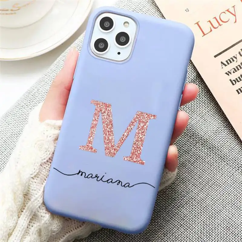 Letter Monogram Pink Glitter Gold Phone Case Candy Color Blue for iPhone 11 12 pro XS MAX 8 7 6 6S Plus X 5S SE 2020 XR
Letter Monogram Pink Glitter Gold Phone Case Candy Color Blue for iPhone 11 12 pro XS MAX 8 7 6 6S Plus X 5S SE 2020 XR