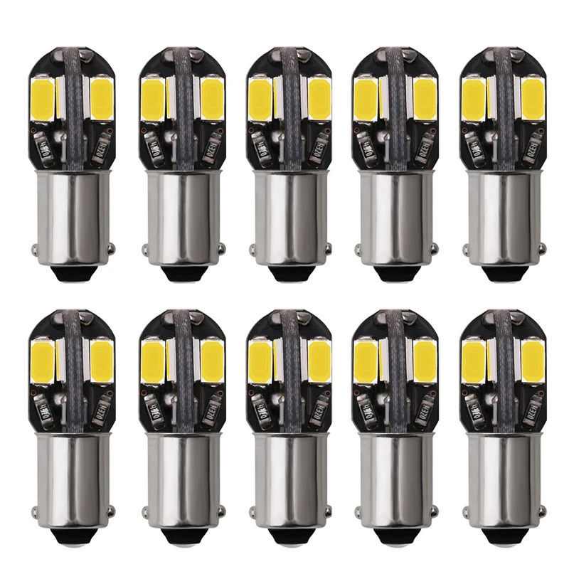

10PCS BA9S T4W T11 LED Bulbs 5630 8 SMD CANBUS No Error Interior Reading Lights Car Parking Light License Plate Bulbs 6000K 12V