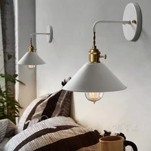 Wall modern wall lamp + E27 wall lamp (bedroom accessories) simple iron washer (mirror) lamp