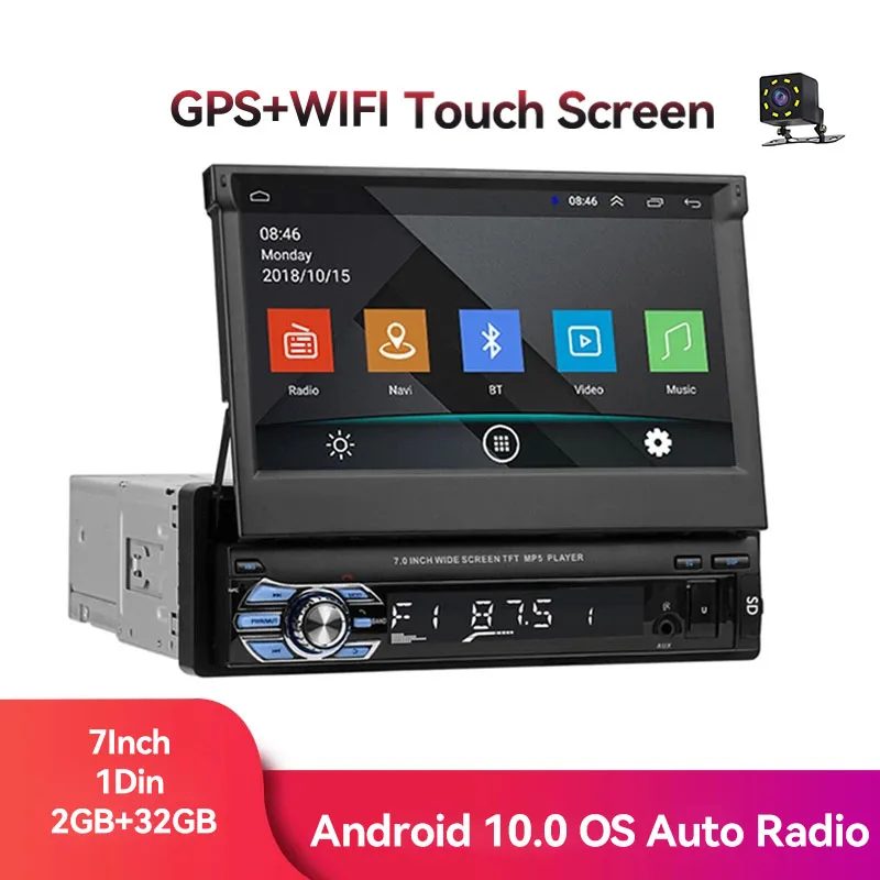 Автомагнитола 1Din, GPS, выдвижной сенсорный экран 7 дюймов, Wi-Fi, Android, Автомобильный мультимедийный MP5 видеоплеер 2 + 32 ГБ, Универсальный Mp4
Автомагнитола 1Din, GPS, выдвижной сенсорный экран 7 дюймов, Wi-Fi, Android, Автомобильный мультимедийный MP5 видеоплеер 2 + 32 ГБ, Универсальный Mp4