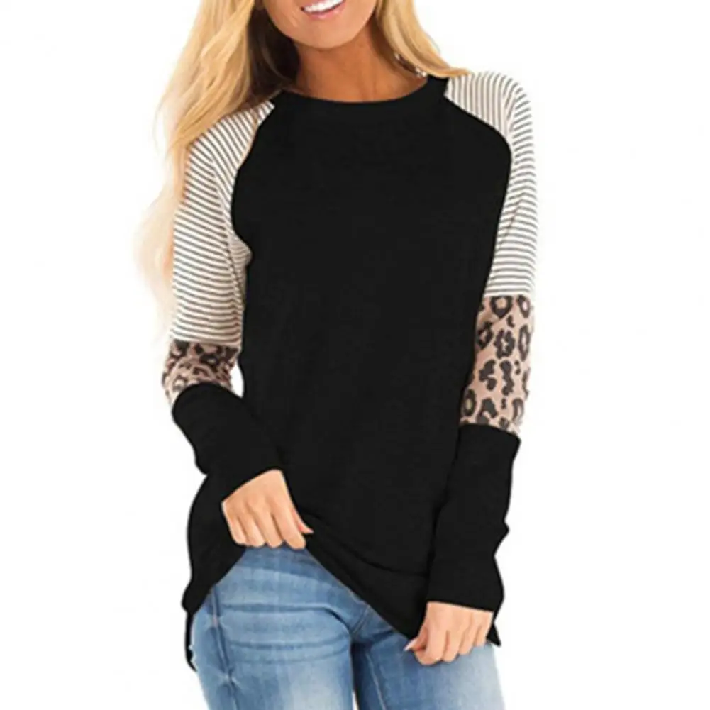Women blouse Top Leopard Print Polyester Round Neck All Match Long Sleeve Color Stitching Round Neck Long Sleeve Women Blouse
Women blouse Top Leopard Print Polyester Round Neck All Match Long Sleeve Color Stitching Round Neck Long Sleeve Women Blouse