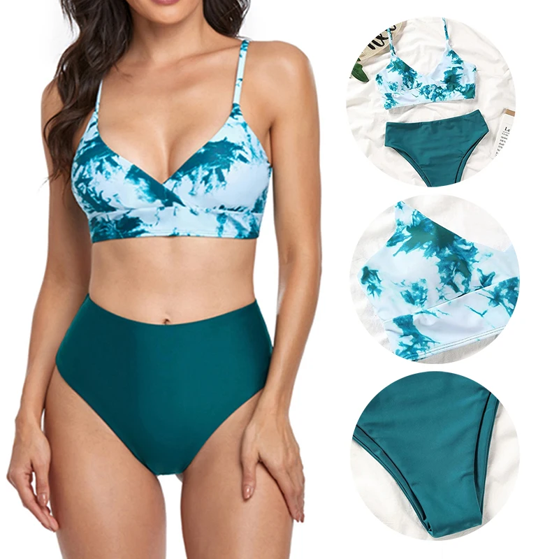 Women's Swimwear 2021New Ladies Sexy Fashion Green Color Matching Tie-Dye Bandeau Bandage Bikini Set Push-Up Beachwear Swimsuit
Women's Swimwear 2021New Ladies Sexy Fashion Green Color Matching Tie-Dye Bandeau Bandage Bikini Set Push-Up Beachwear Swimsuit