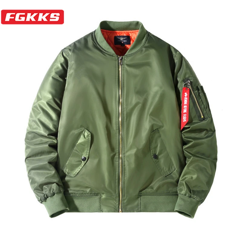 

FGKKS Bomber Jacket Mens Jacket Men Casual Male Streetwear Mens Jackets Coats Men's Bomber Jacket Simple British Style Man Coat
