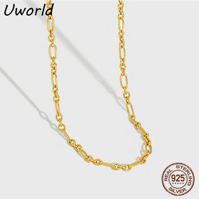 18K Gold Plated Link Chain Choker Necklace S925 Sterling Silver Link Choker Simple Long Chain Necklace for Party Fine Jewelry
18K Gold Plated Link Chain Choker Necklace S925 Sterling Silver Link Choker Simple Long Chain Necklace for Party Fine Jewelry