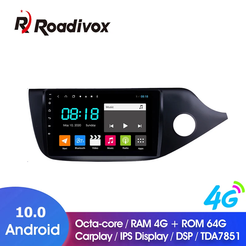 9 "Android 10 0 Оперативная память 4G Встроенная 64G Автомобильный DVD для KIA CEED 2013 2015