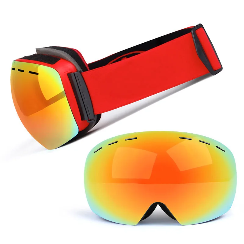 Маска для лыжных очков с двойными слоями защиты от УФ-лучей и запотевания, большие солнцезащитные очки для катания на лыжах и сноуборде мужчин и женщин.