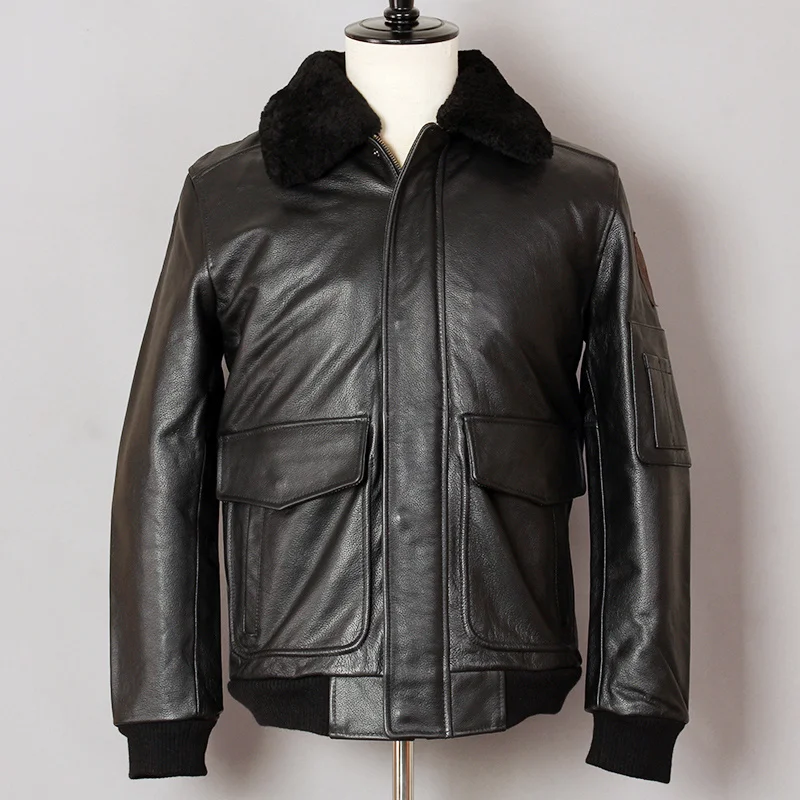 AVIREX FLY Air Force G1 Jacket Motorcycle Biker Real Leather Coat Men Cowskin Genuine Leather Jacket Fur Collar Bomber Jacket
AVIREX FLY Air Force G1 Jacket Motorcycle Biker Real Leather Coat Men Cowskin Genuine Leather Jacket Fur Collar Bomber Jacket