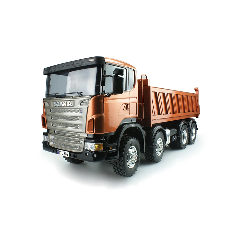 1/14 RC металлический LESU Scania 8x8 гидравлический самосвал блокировка
