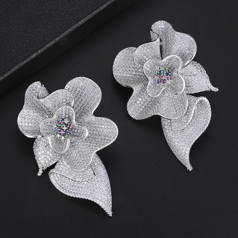 LARRAURI Trendy Women Flower Big Statement Earrings Full Cubic Zirconia Inlaid Dubai Drop Earrings Wedding Engagement Jewelry
LARRAURI Trendy Women Flower Big Statement Earrings Full Cubic Zirconia Inlaid Dubai Drop Earrings Wedding Engagement Jewelry