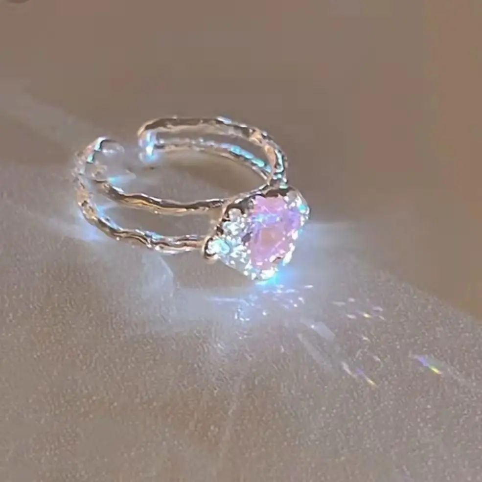 Double-layer Love Pink Diamond Ring Female Ins Niche Design Pink Gemstone Opening Adjustable Marriage Proposal Diamond Ring
Double-layer Love Pink Diamond Ring Female Ins Niche Design Pink Gemstone Opening Adjustable Marriage Proposal Diamond Ring