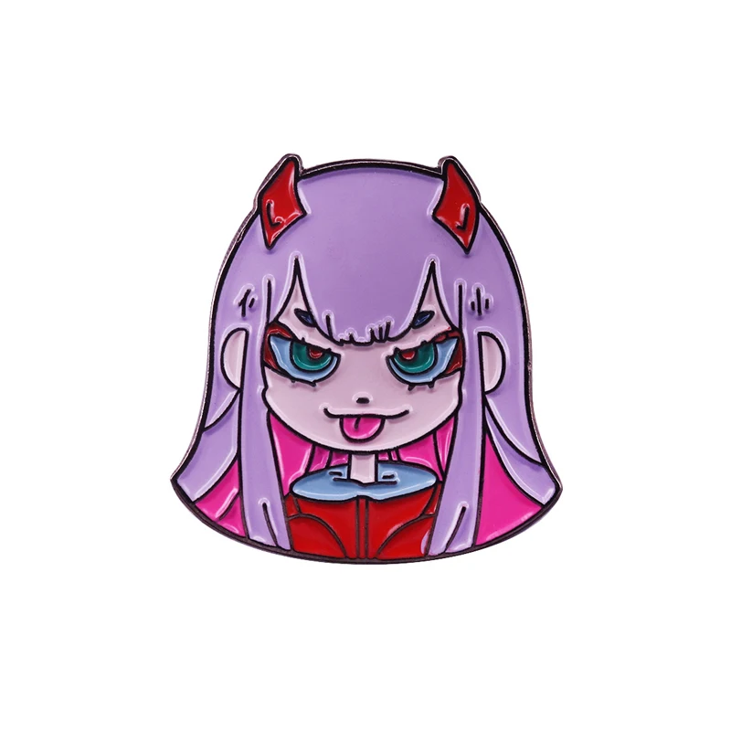 Аниме DARLING In The FRANXX 02 ZERO TWO мультфильм эмалевая булавка Забавный Kawaii Брошь Личность