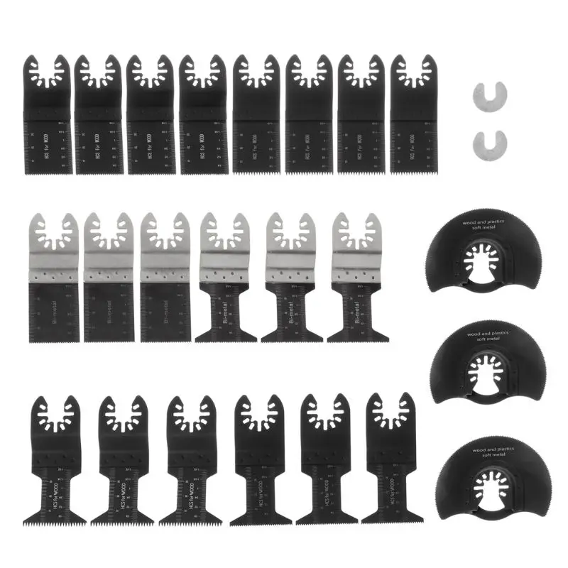25pcs/set Oscillating Multitool Saw Blade with Bi-metal Cutting Blades for Power Y1AD
25pcs/set Oscillating Multitool Saw Blade with Bi-metal Cutting Blades for Power Y1AD