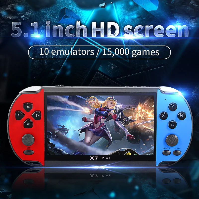 X7PLUS Handheld Game Player 5.1 Inch LCD Display 15000 Classic Games MP4 MP5 Mini Pocket Portable Video Player
X7PLUS Handheld Game Player 5.1 Inch LCD Display 15000 Classic Games MP4 MP5 Mini Pocket Portable Video Player