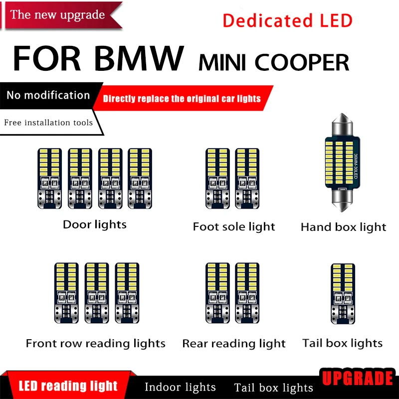 13 Pcs/set Car White Interior Reading LED Light Bulbs Package 36mm 12V For BMW Mini Cooper Auto Map Dome License Light Styling
13 Pcs/set Car White Interior Reading LED Light Bulbs Package 36mm 12V For BMW Mini Cooper Auto Map Dome License Light Styling