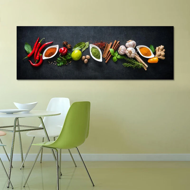 Настенный декор для кухни овощи и приправы на стол картины холсте пищевые
