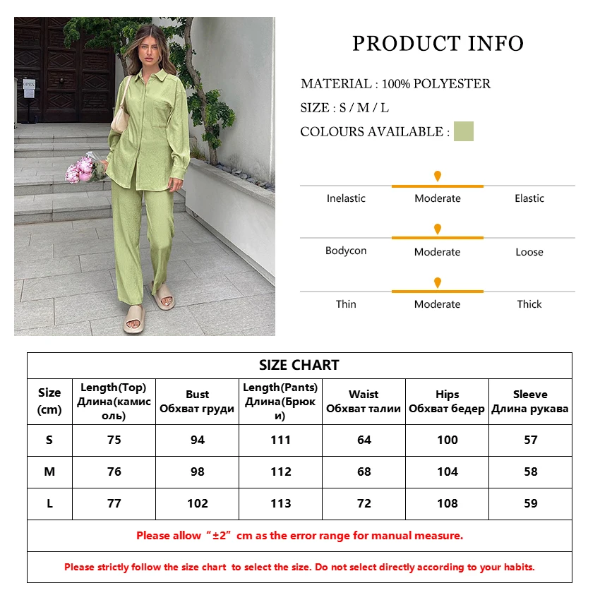 Clacive Casual Green Office 2 Piece Pants Set Women Summer Long Sleeve Blouse Top And High Waist Pant Set Oversize Trousers Suit
Clacive Casual Green Office 2 Piece Pants Set Women Summer Long Sleeve Blouse Top And High Waist Pant Set Oversize Trousers Suit