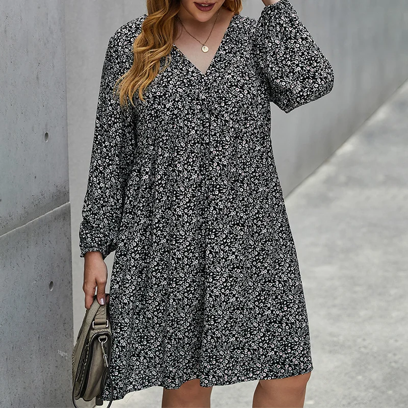 HOUZHOU Women Plus Size 4XL Dress Floral Elegant Long Sleeve Short Dresses Spring Autumn Holiday Beach Style Loose Oversized
HOUZHOU Women Plus Size 4XL Dress Floral Elegant Long Sleeve Short Dresses Spring Autumn Holiday Beach Style Loose Oversized
