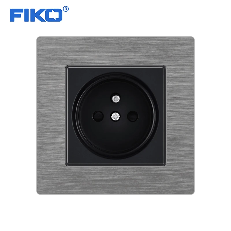 FIKO Aluminum alloy panel 16A French Standard Wall Socket Power Outlet Household 86mm * 86mm Gray-Black
FIKO Aluminum alloy panel 16A French Standard Wall Socket Power Outlet Household 86mm * 86mm Gray-Black