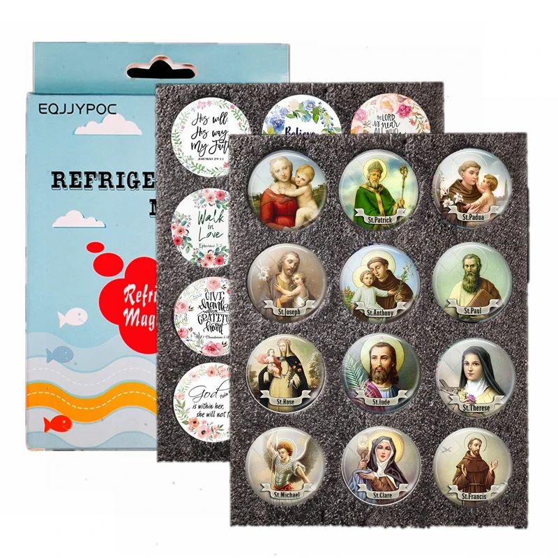 Christian 12 Saints Magnetic Sticker Refrigerator Bible Decor 30MM Glass Dome Fridge Magnet Gift Box for Church Souvenirs
Christian 12 Saints Magnetic Sticker Refrigerator Bible Decor 30MM Glass Dome Fridge Magnet Gift Box for Church Souvenirs