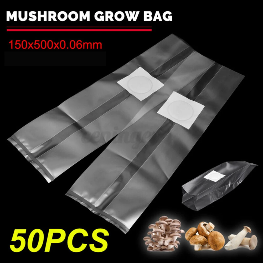 50PCS PVC Mushroom Spawn Grow Bag Substrate High Temp Pre Sealable 150x500x0.06mm Grow Bag For Running Spawn
50PCS PVC Mushroom Spawn Grow Bag Substrate High Temp Pre Sealable 150x500x0.06mm Grow Bag For Running Spawn