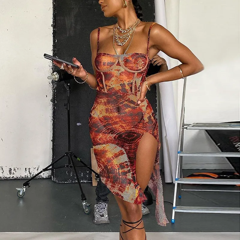 SEASONS Mesh Print Side Slit Bodycon Women Camisole Dress Fashion Sleeveless Backless Party Clubwear Sexy Mini Dresses ASDR81831
SEASONS Mesh Print Side Slit Bodycon Women Camisole Dress Fashion Sleeveless Backless Party Clubwear Sexy Mini Dresses ASDR81831