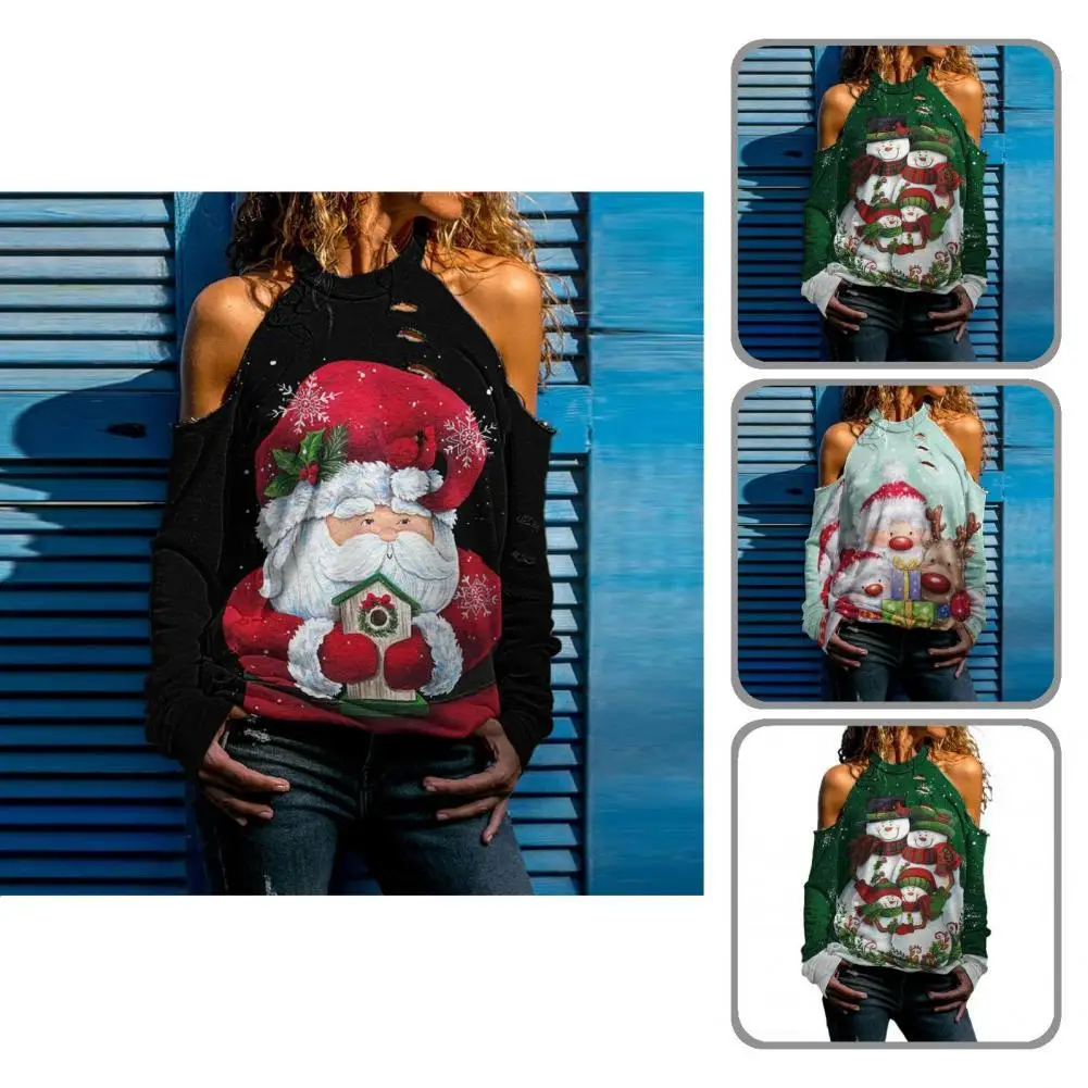 Loose Skin-friendly Santa Claus Print Xmas Pullover Blouse for Daily Wear
Loose Skin-friendly Santa Claus Print Xmas Pullover Blouse for Daily Wear